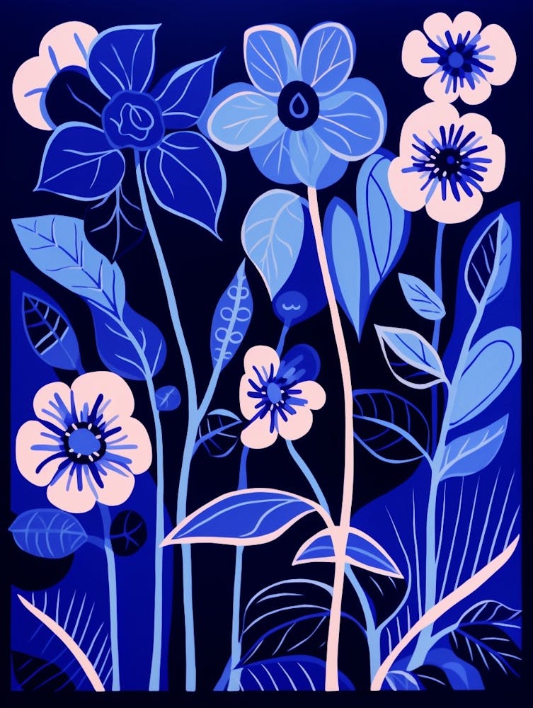 Blue Flower Illustration Moonflower 2