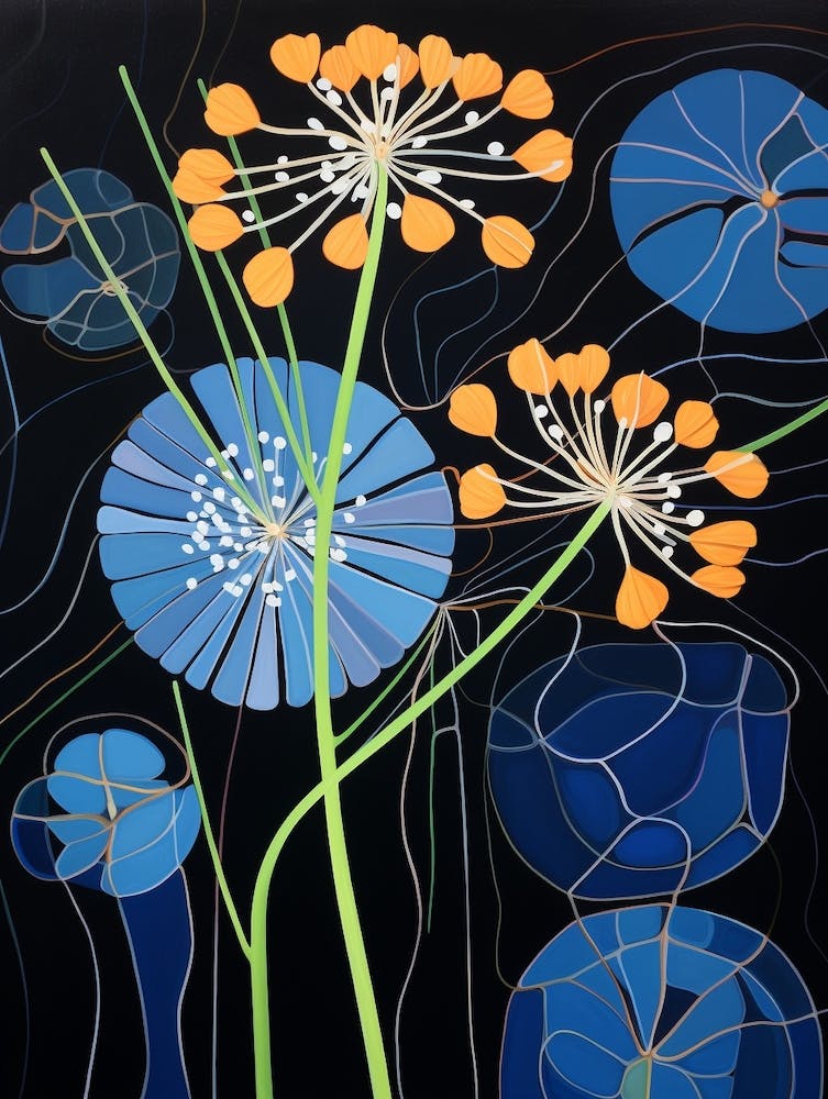 Agapanthus 1 - Illustration Florale Inspirée de Hilma Af Klint