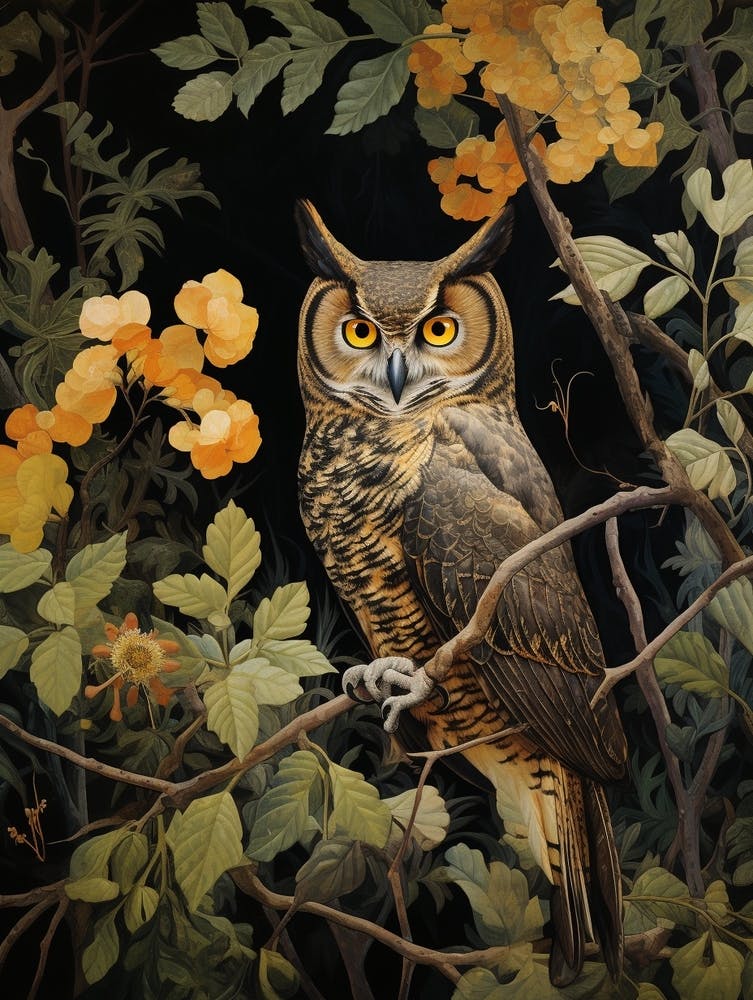 Dark And Moody Botanical Owl 2