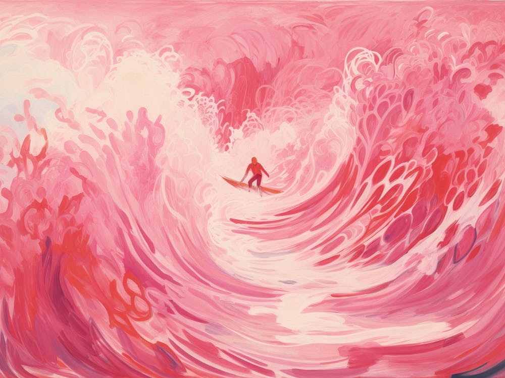 Pink Wave Surfer