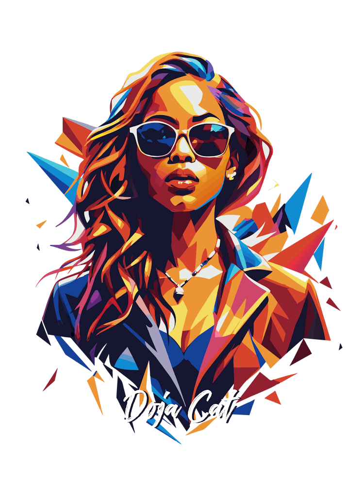 Doja Cat 01 Portrait Music Icon Style WPAP Pop Art