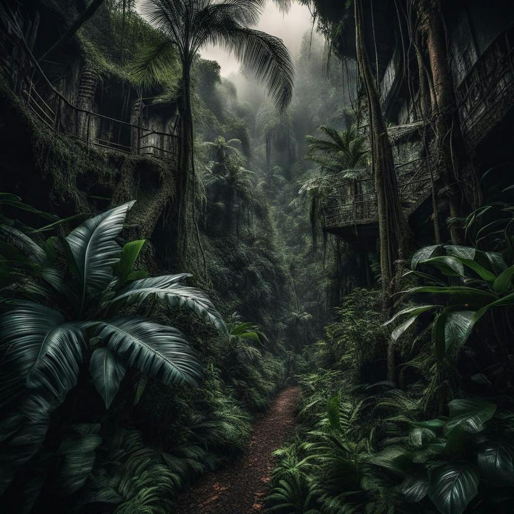 Lost jungle village