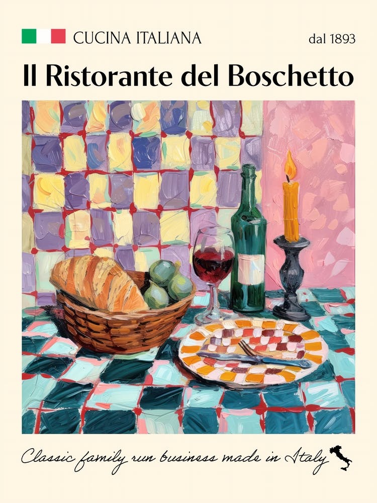 Il Ristorante Del Boschetto Trattoria Italian Poster Food Kitchen