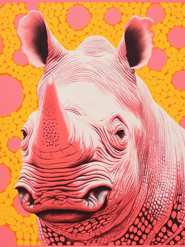 Pink Polka Dot Rhino 2