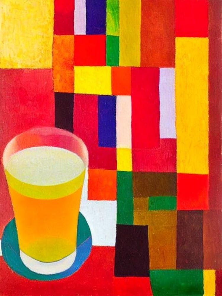 Hot Toddy Paul Klee Inspired Abstract Cocktail Poster