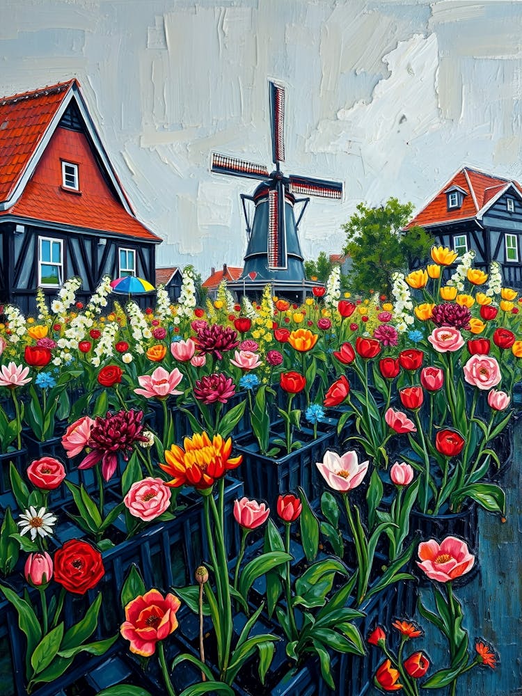 Tulips In The Windmill