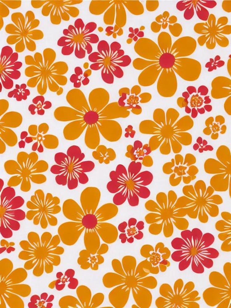 Goldenrod Floral Print Retro Pattern1 Flower