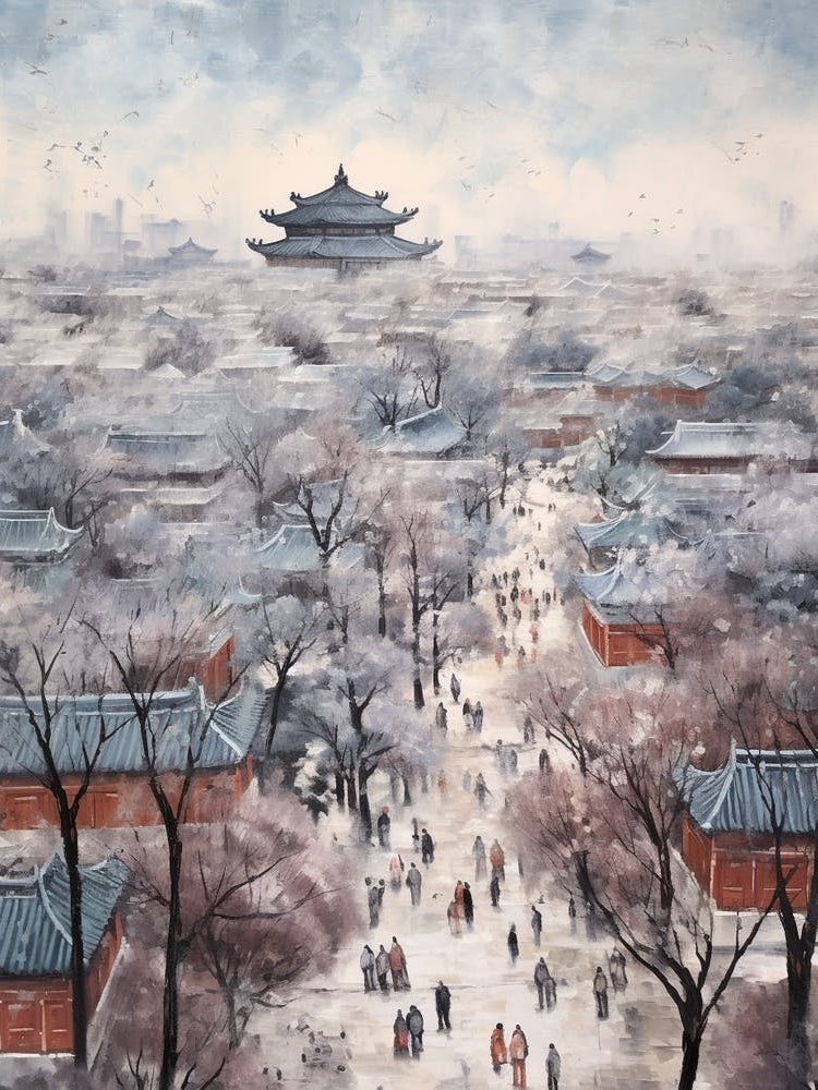 Winter City Park Painting Jingshan Park Beijing China 4