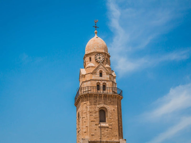 The Clock Tower Of The Abbey Of The Dormition Building At Mount Zion In Jerusalem 2
