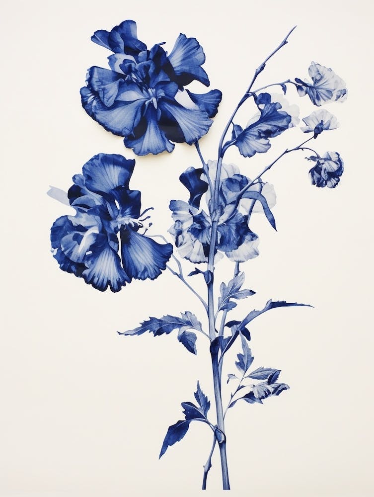 Blue Botanical Snapdragon 1