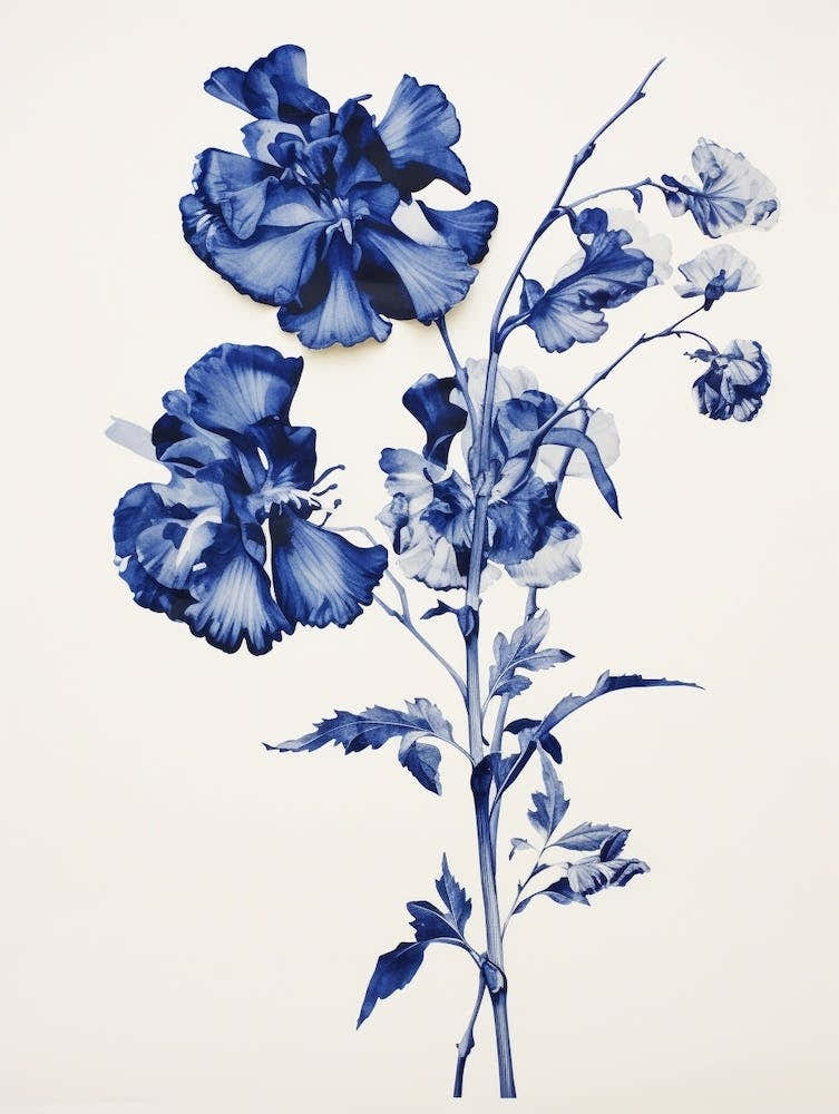 Blue Botanical Snapdragon 1