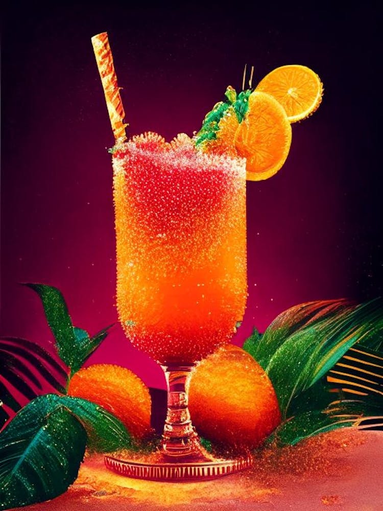Planters Punch Pointillism Cocktail Poster