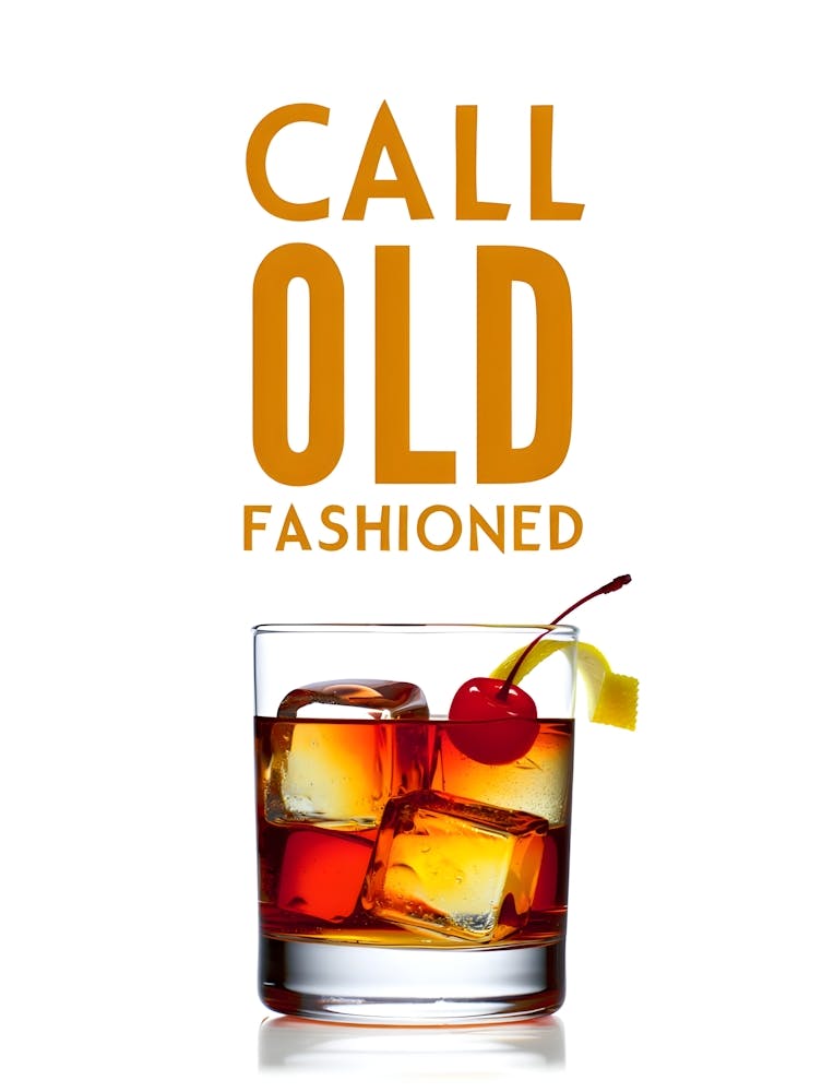 Stylish Old Fashioned Cocktail Print - Perfect Bar or Home Decor
