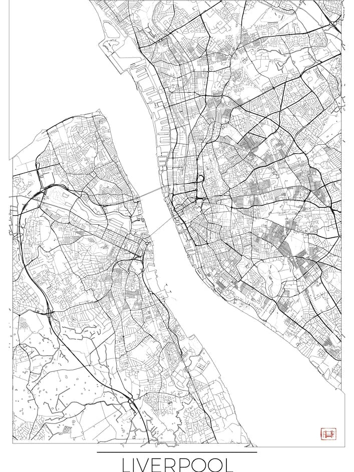 Liverpool Map Minimal