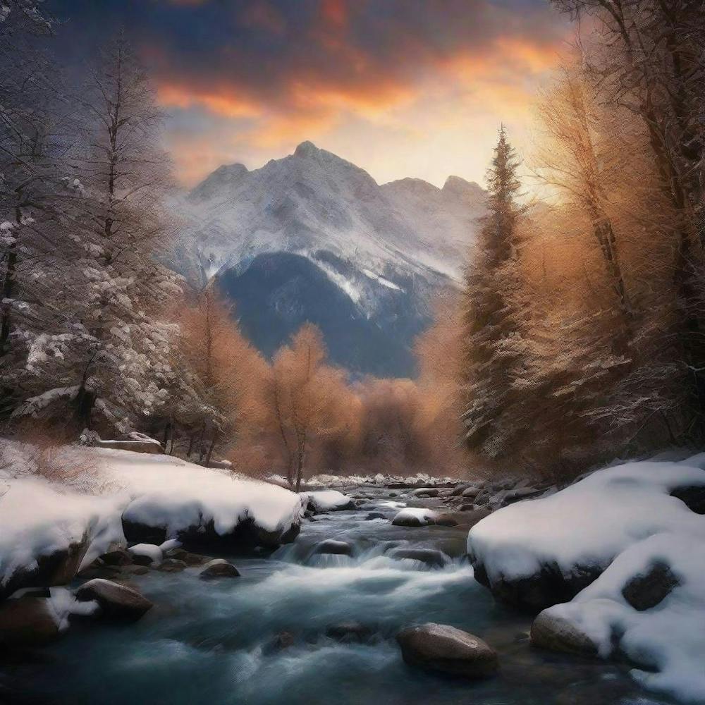 Sunset In The Mountains