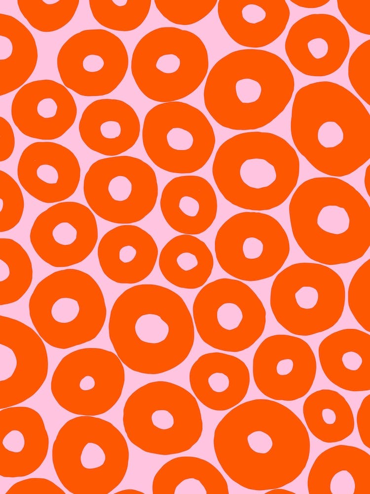 Pink And Orange Abstract Circles