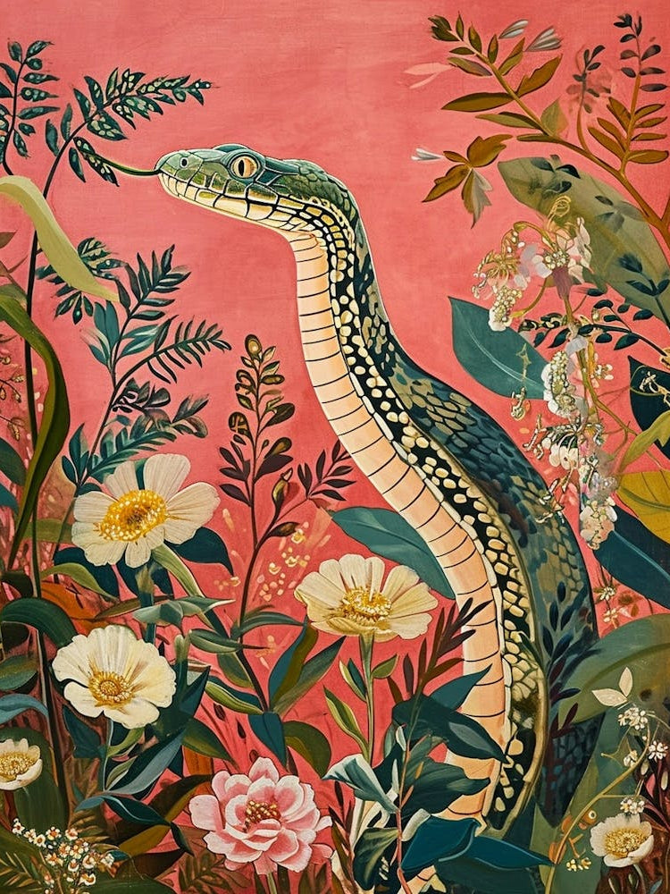 Floral Animal Painting Cobra 3