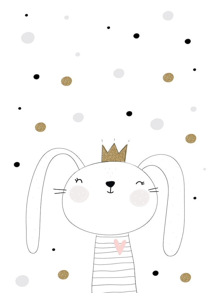 Scandi Cute Bunny With Star