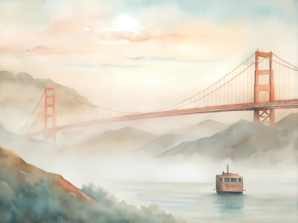 San Francisco Usa A Vintage Scene Of The Gold 1