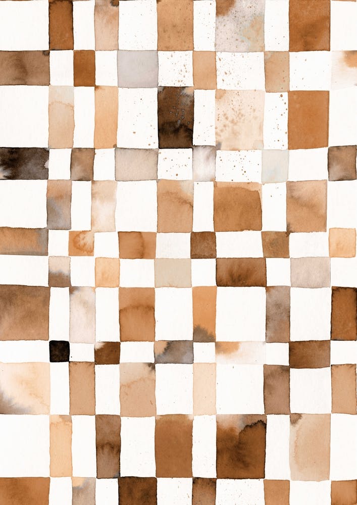 Watercolor Checker Terracota
