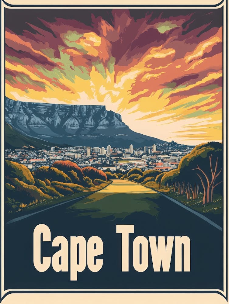 Aihrgdesign A Vintage Travel Poster Of Cape Town Featuring Th 3acbd97b 1cda 481e A697 C770007493b2 3