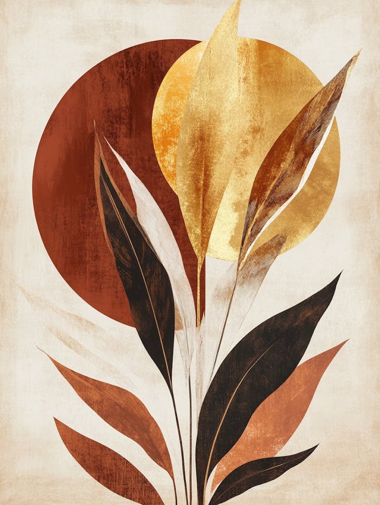 Abstract Leaves Canvas Print 1
