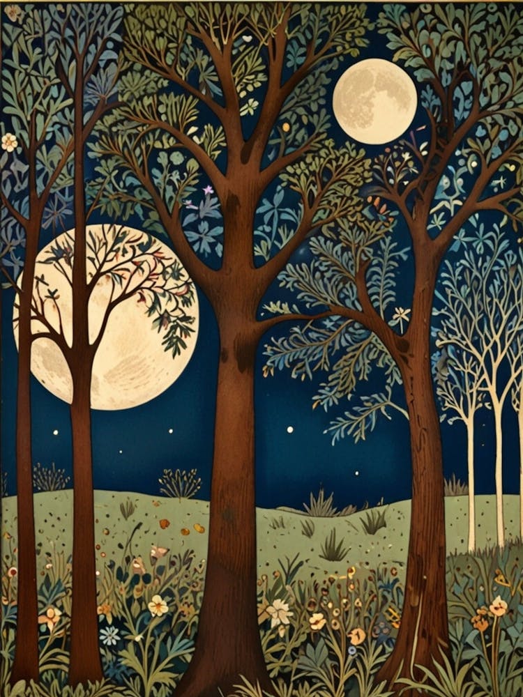 William Morris Moonlight In The Woods 70