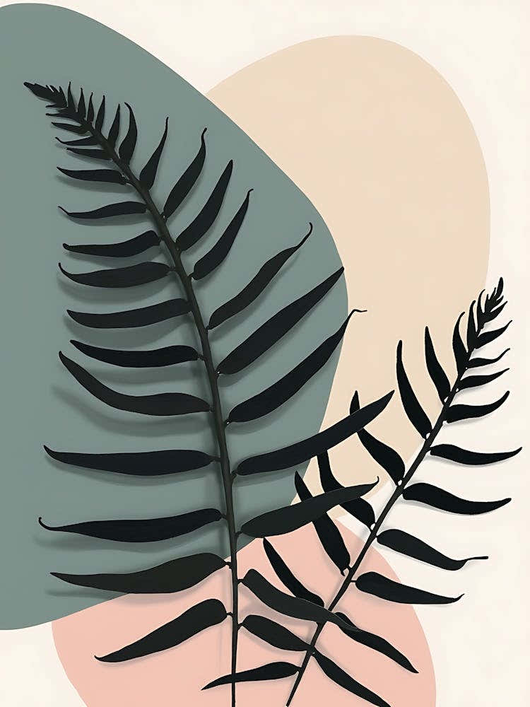 Textured Neutral Plant Study with Rustic Touch