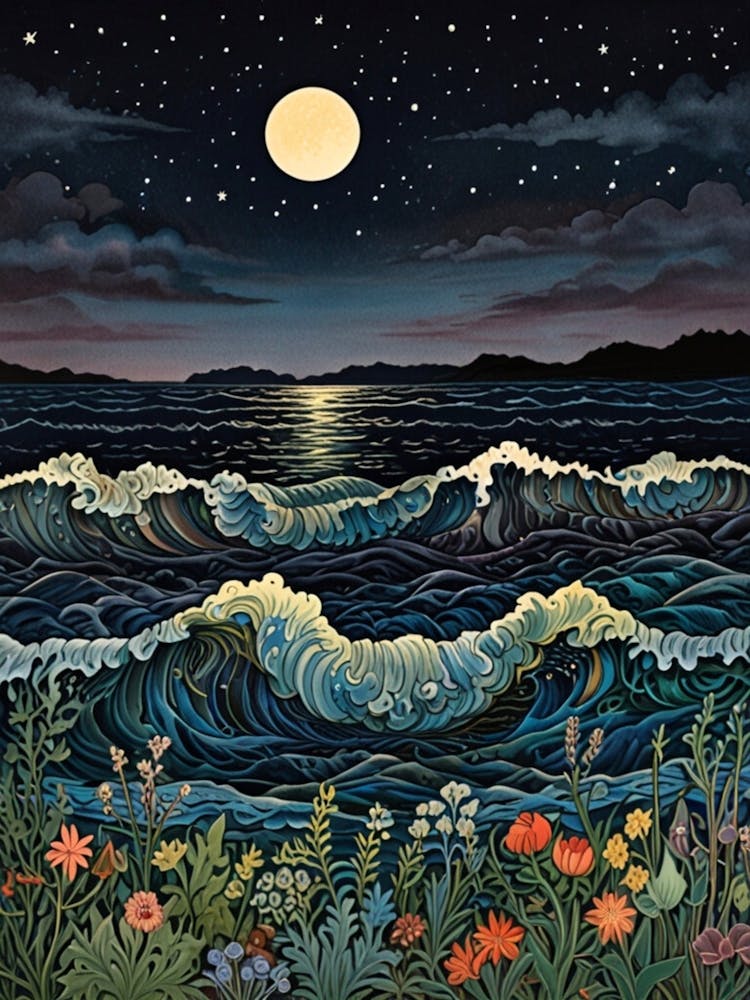 William Morris Moonlight Over The Ocean 3