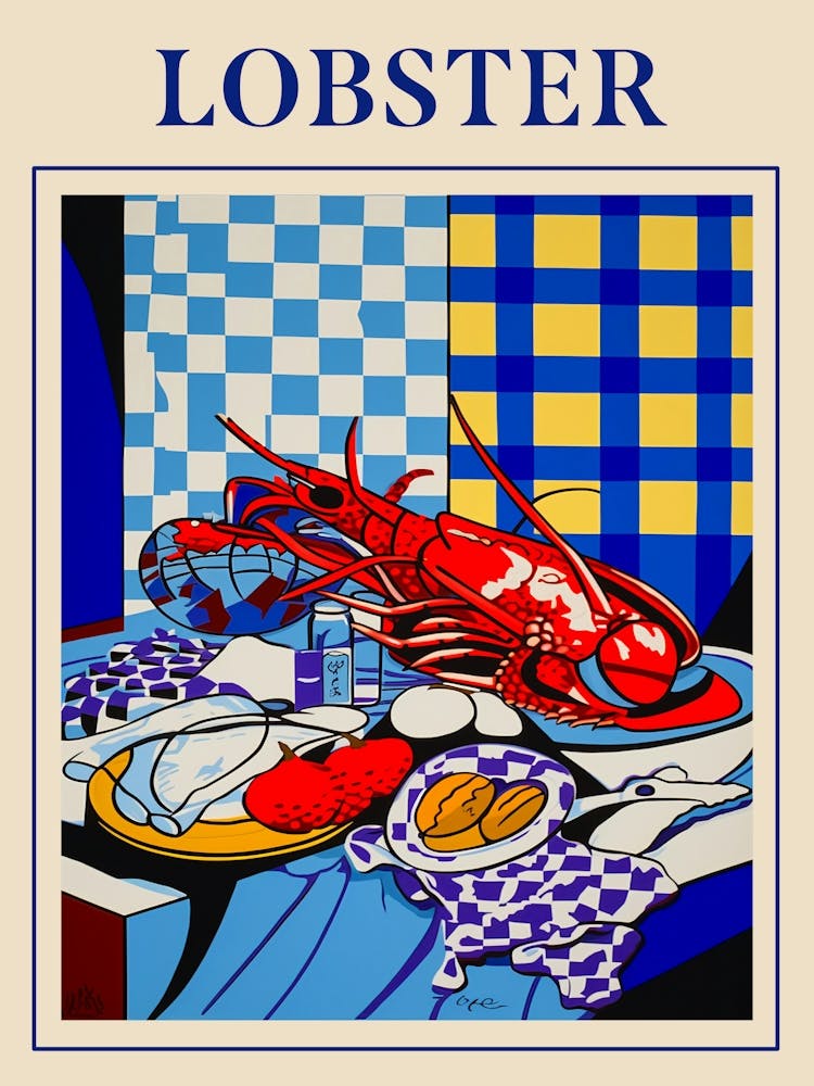 Lobster 3 Seafood Poster