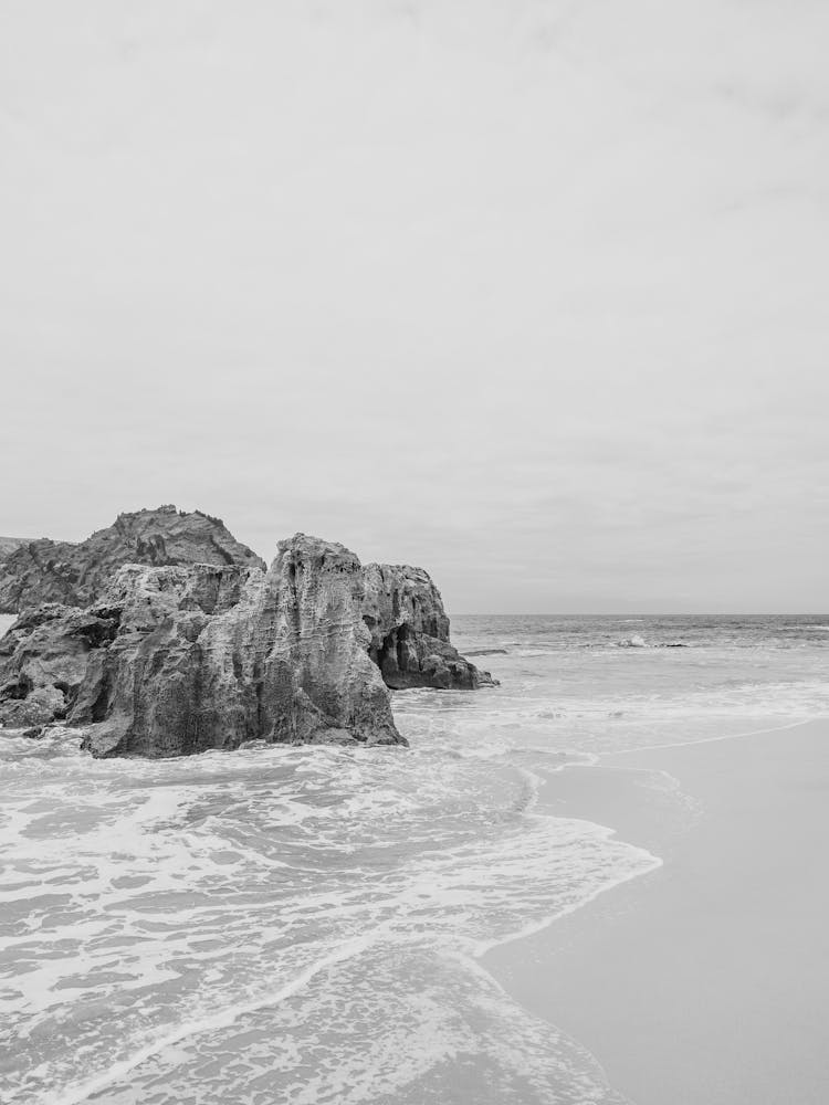 Black And White Beach Scene 1