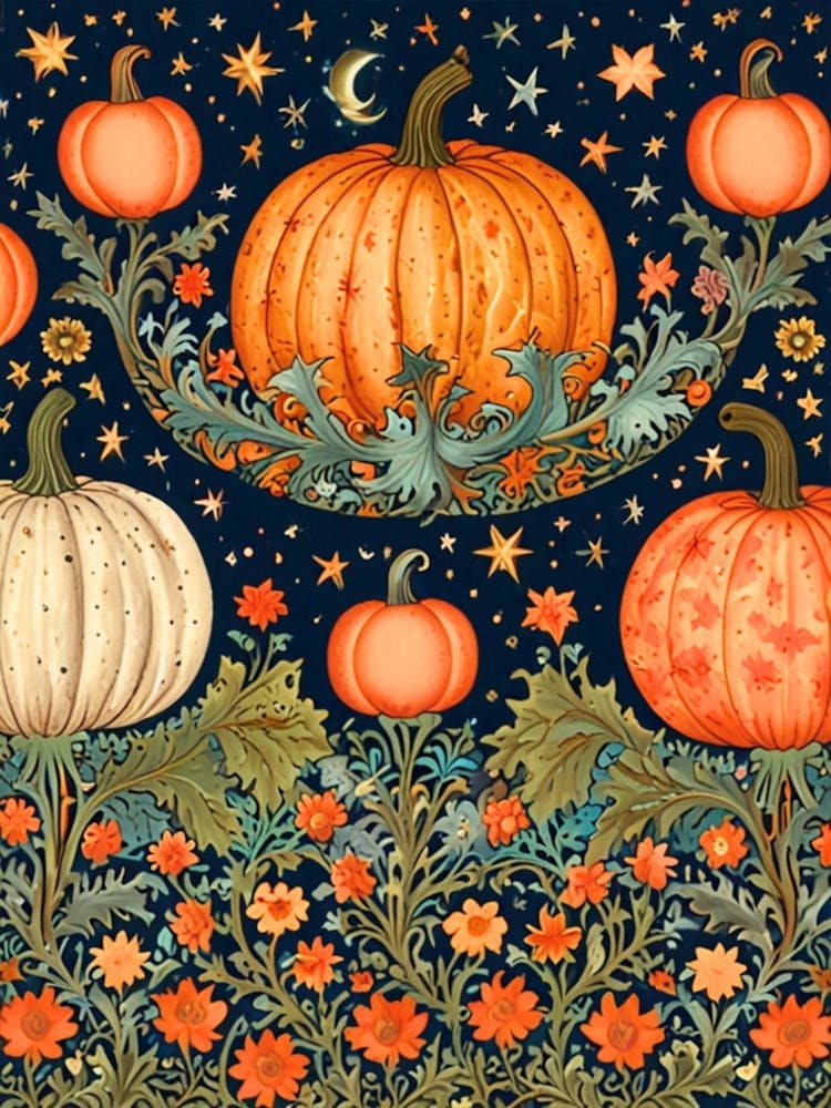 William Morris Pumpkins In The Garden