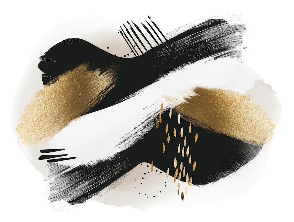 Abstract Black And Gold Painting 85