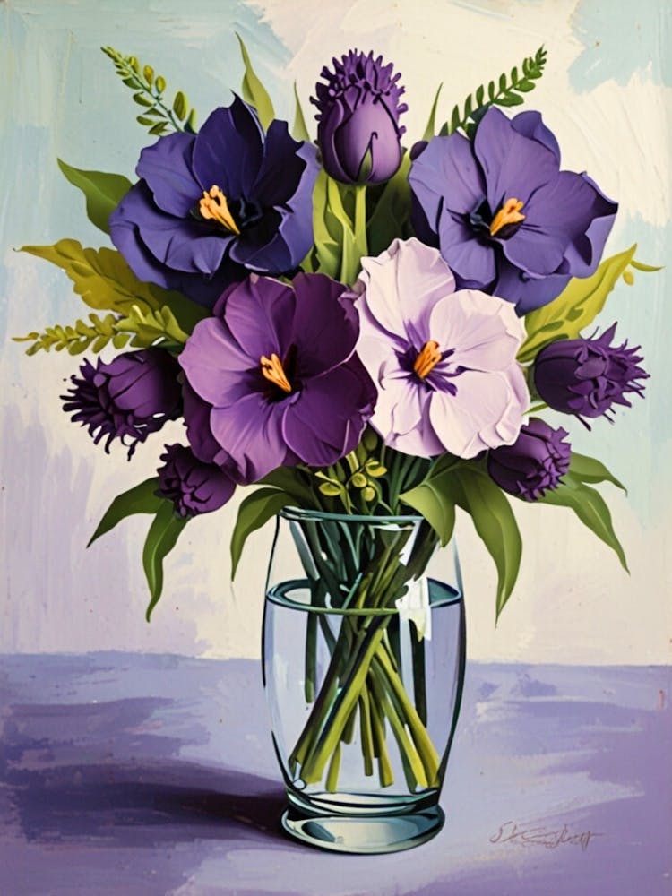 Purple Flowers In A Vase
