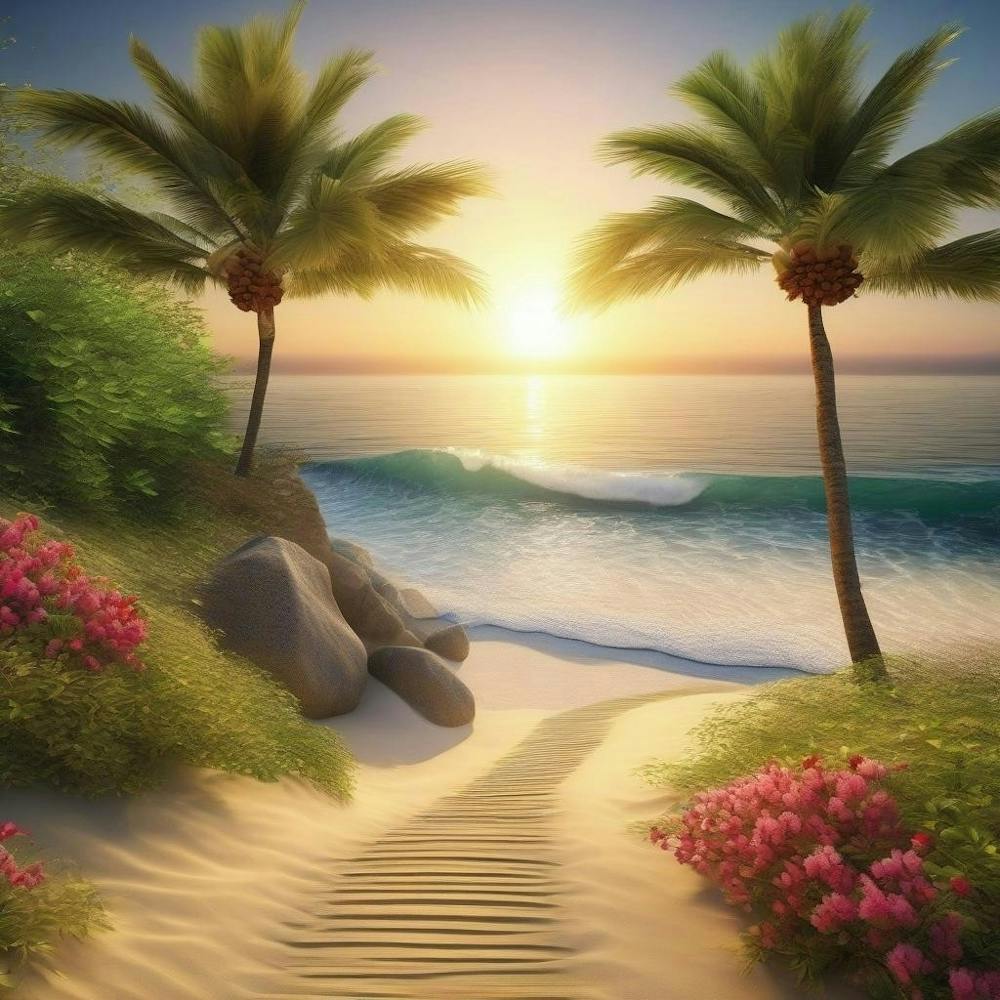 Sand And Palm Trees