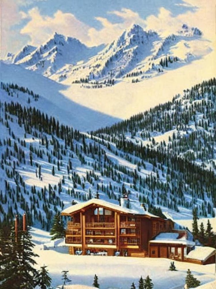Pas De La Casa, Andorra Skigebiet Vintage-Landschaft 1 Ski-Poster