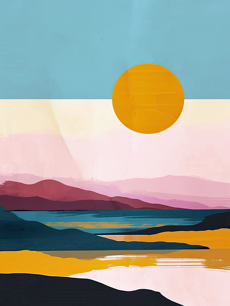 Sonnenuntergang in den Bergen, Boho