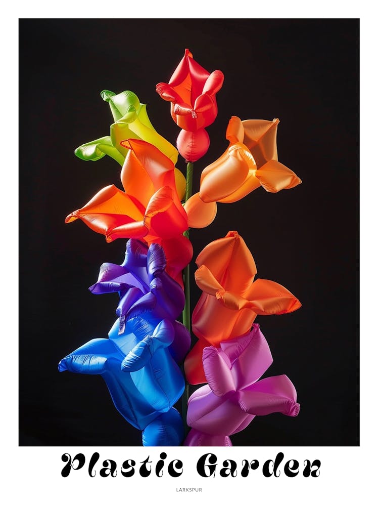 Bright Inflatable Flowers Poster Larkspur 2