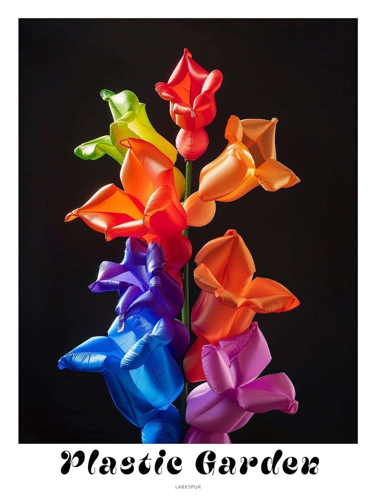 Bright Inflatable Flowers Poster Larkspur 2