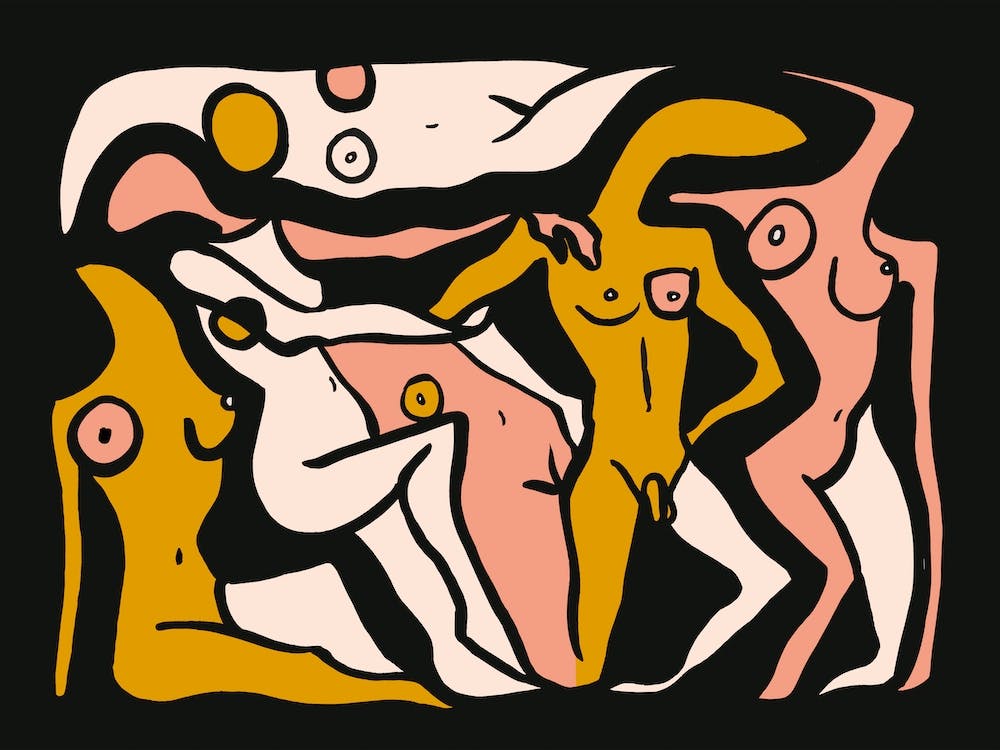 Psychedelic Nudes 3 Yellow