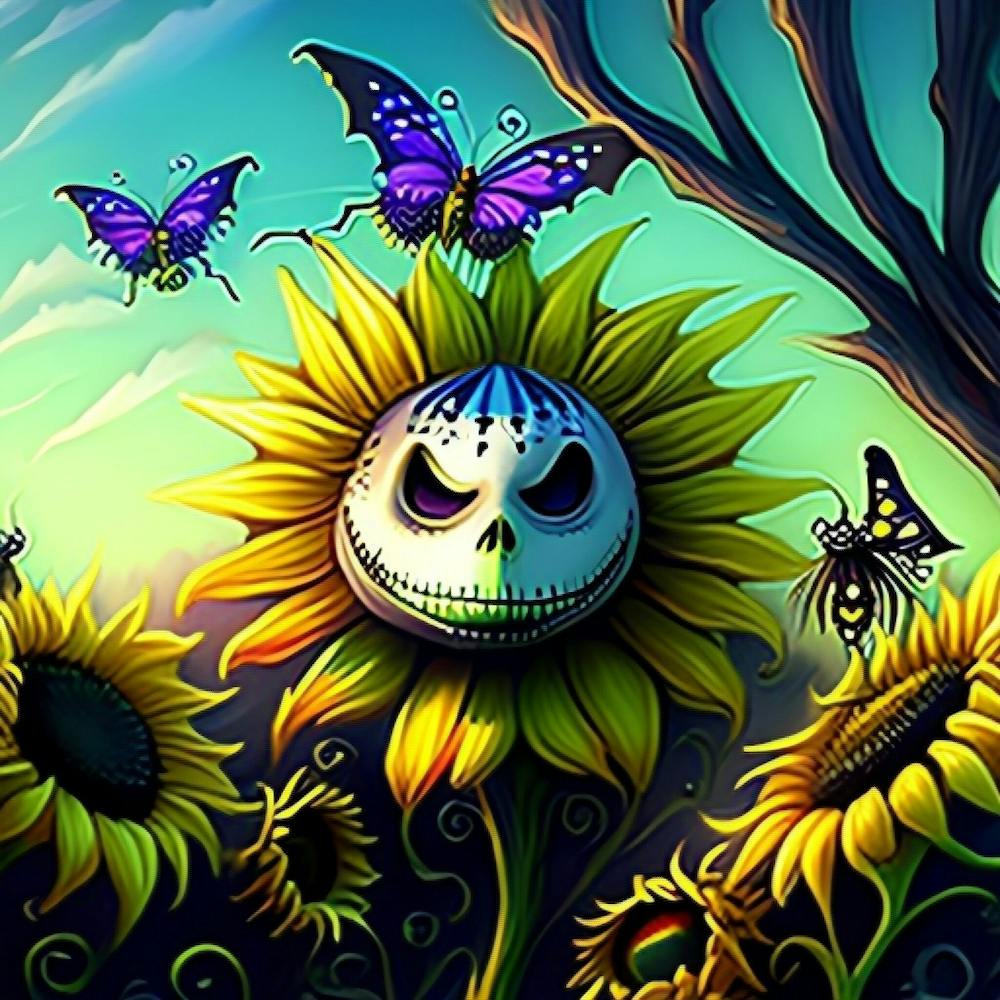 Nightmare Before Christmas Sunflowers