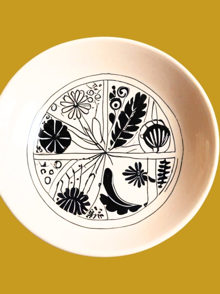 Black And White Plate