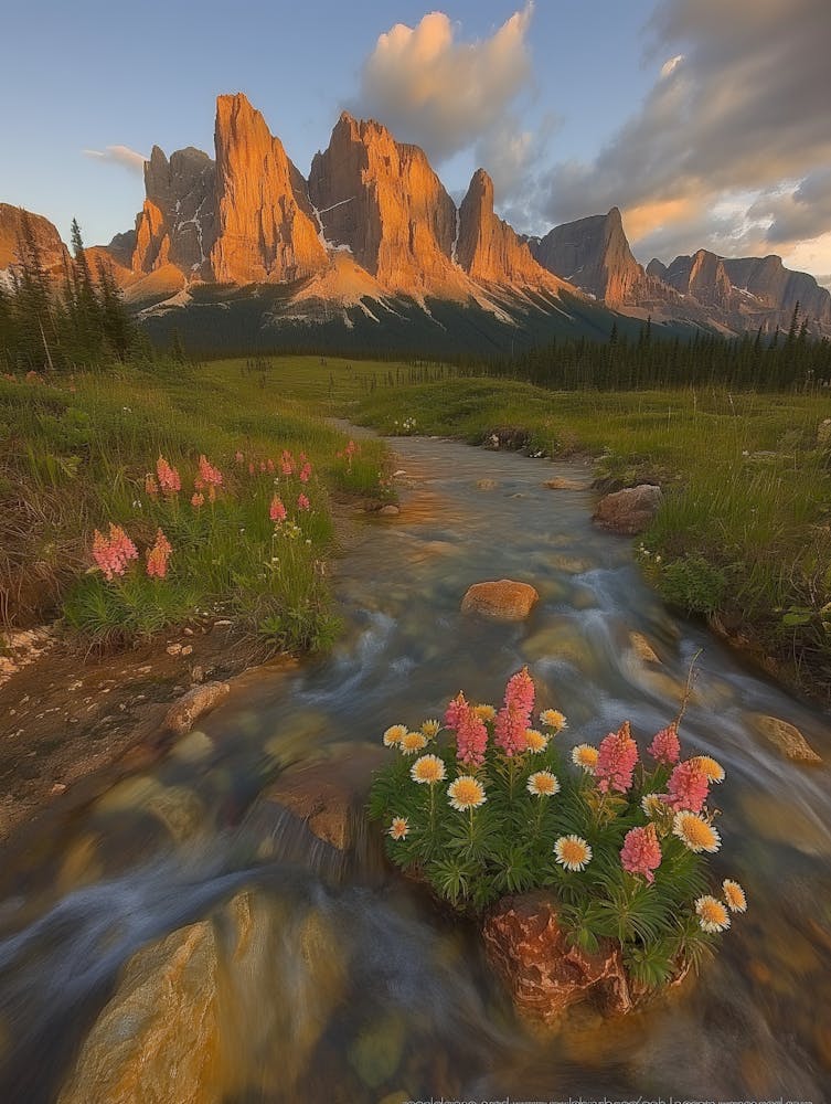 Douglas Range At Sunset