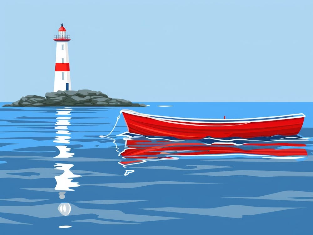 Lighthouse And Boat