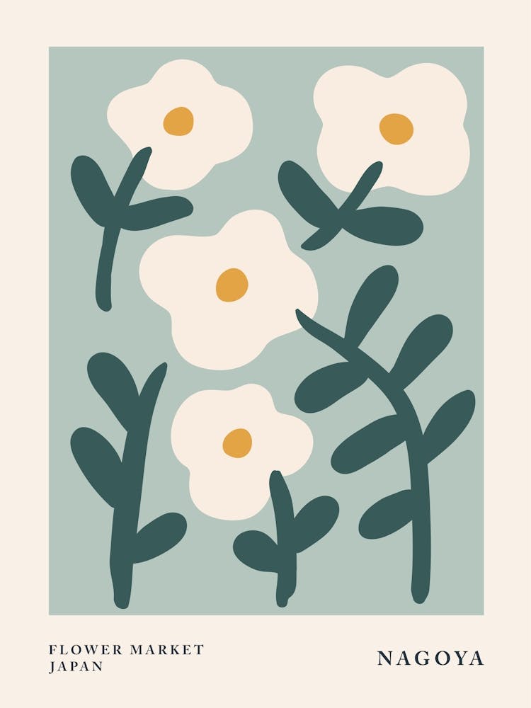 Flower market Nagoya Japan, Cute abstract flowers, Neutral botanical print