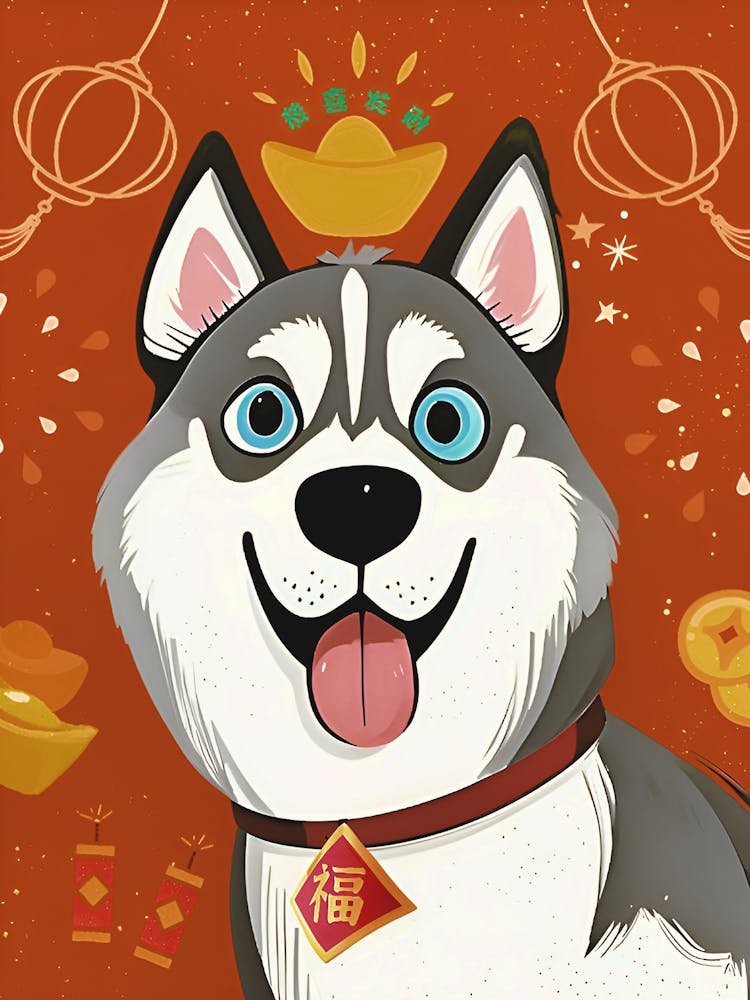Husky ist Ihr Glücksbringer für ein erfolgreiches Neues Jahr