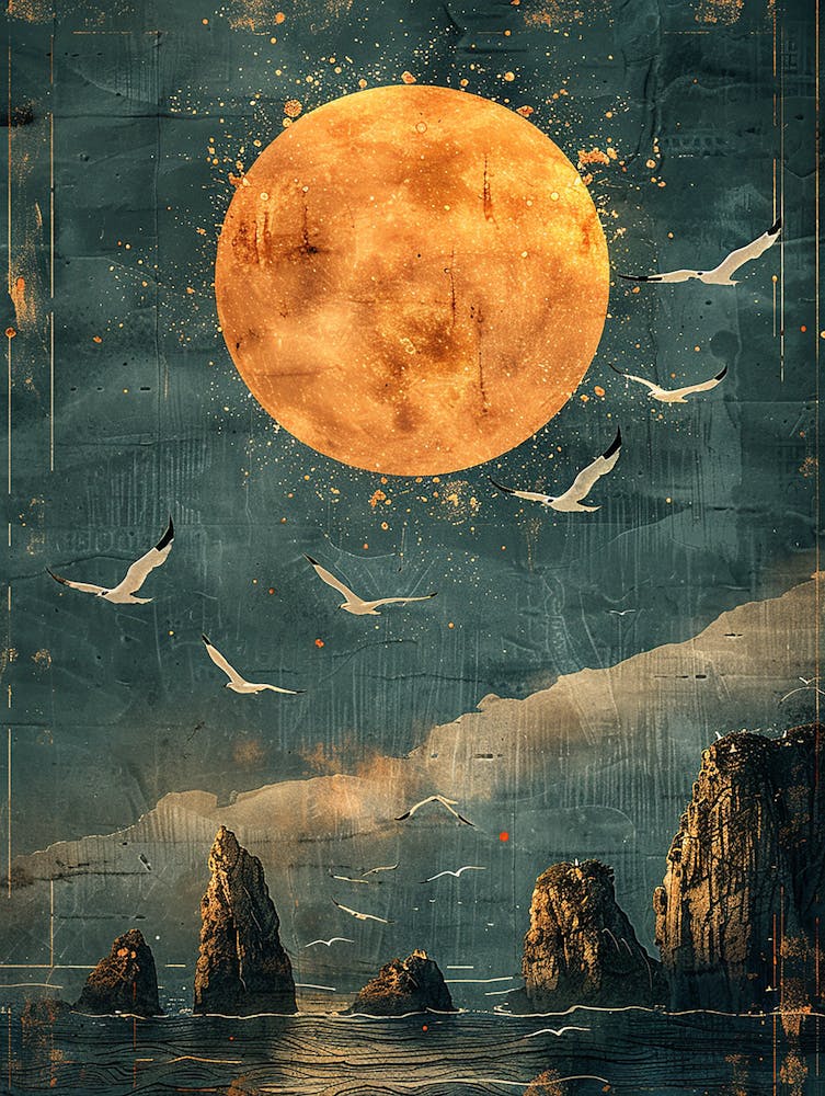 Full Moon Over The Sea