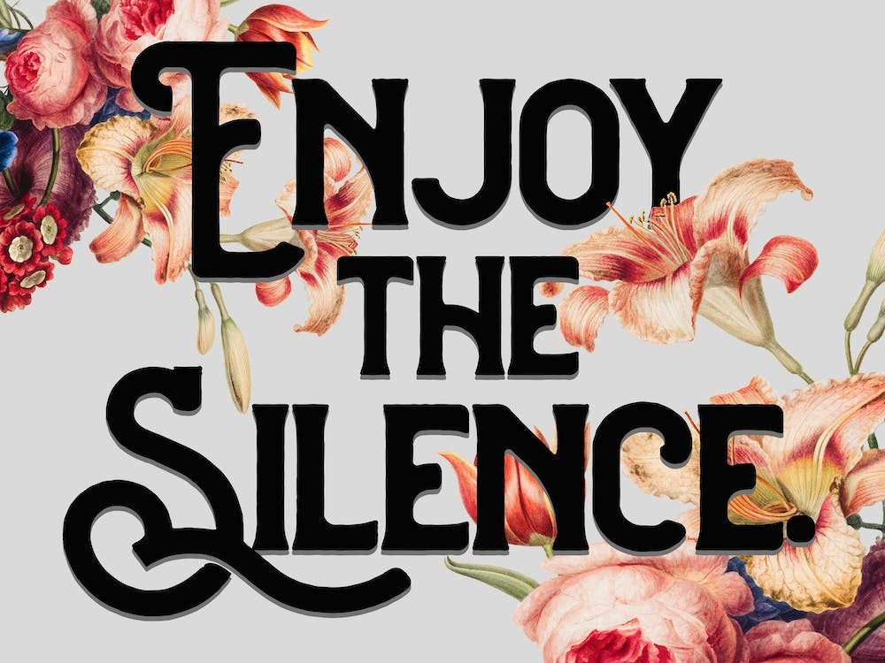 Enjoy The Silence Floral Lyric Quote