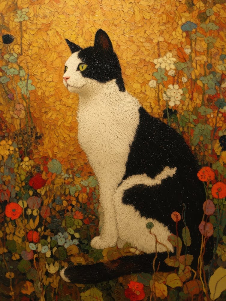 A black and white cat