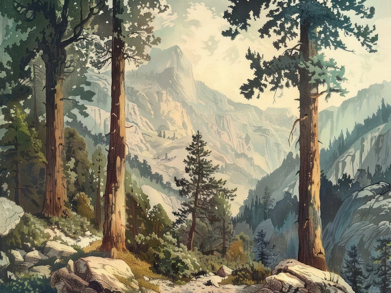 Vintage Wooded Pines 3